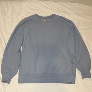 TNA Cozy Fleece Blue Crewneck — Soft, Oversized Fit
